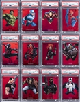 2017 Fleer Ultra Marvel "Precious Metal Gems" PMG Red Complete PSA-Graded Set (50) Featuring PSA MINT 9 Examples