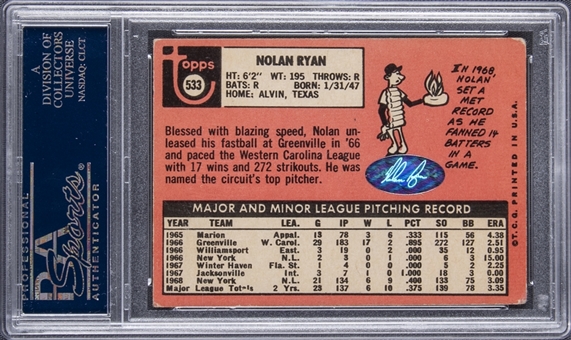 Lot Detail - 1969 Topps #533 Nolan Ryan Signed Card – PSA Authentic ...
