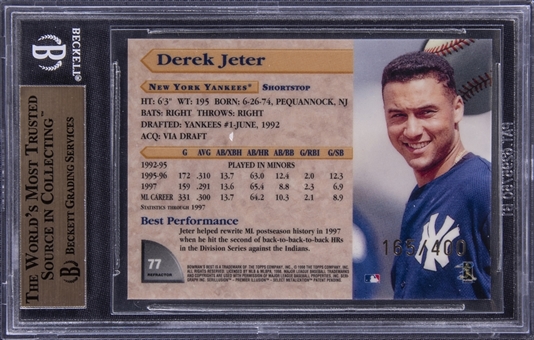 Lot Detail - 1998 Bowman's Best Refractors #77 Derek Jeter (#165/400 ...